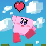  &lt;3 1:1 2020 alien ambiguous_gender black_eyes blue_eyes cloud crossover juliafliess kirby kirby_(series) looking_at_viewer minecraft multicolored_eyes nintendo not_furry nude open_mouth outside pink_body pink_hands pink_skin pink_tongue pupils red_feet rosy_cheeks sky smile solo square square_pupils super_smash_bros. super_smash_bros._ultimate tongue video_games waddling_head 