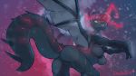  16:9 2020 alatreon anthro breasts capcom chazcatrix claws digital_media_(artwork) dragon elder_dragon female hi_res horn membrane_(anatomy) membranous_wings monster_hunter non-mammal_breasts nude scalie solo spines video_games western_dragon widescreen wings 