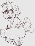  activision anthro big_breasts blush bottomless breasts cervid clothed clothing cloven_hooves crouching elora faun female fur hair hooves mammal short_hair sketch solo spyro_reignited_trilogy spyro_the_dragon tailwag thick_thighs video_games wamudraws 