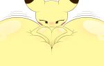  14:9 anthro baby_pok&eacute;mon big_breasts blush bodily_fluids breasts female genital_fluids hi_res huge_breasts hyper hyper_breasts k--10 nintendo pichu pok&eacute;mon pok&eacute;mon_(species) precum sex simple_background titfuck video_games white_background yellow_body 