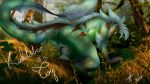  16:9 2020 3d_(artwork) 5_fingers anthro bad_dragon blue_body blue_fur bodily_fluids breasts butt claws collaboration day detailed_background digital_media_(artwork) dildo dinosaur dromaeosaurid female fingers forest fur genital_fluids genitals hair hi_res jungle kinktober looking_at_viewer nipples non-mammal_breasts nude penetration pussy reptile sa-chat scalie sex sex_toy signature smile solo teeth theropod tongue tree vaginal vaginal_penetration velkiel_(artist) velociraptor widescreen 