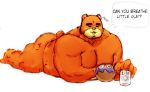  2020 animal_crossing anthro brown_body brown_fur duo english_text eyes_closed fur low_res male mammal musclegut nintendo teddy_(animal_crossing) text tora_gy ursid video_games villager_(animal_crossing) 