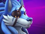  2020 3d_(artwork) 3d_animation 4:3 animated anthro blue_body blue_fur burger bust_portrait canid canine canis digital_media_(artwork) eye_patch eyewear female food fur kiera_(shot_one) loop mammal official_art portrait sharp_teeth short_playtime shot_one solo teeth wolf 