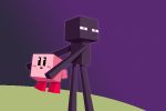  2020 3:2 ambiguous_gender black_body black_eyes black_skin carrying carrying_character crossover duo enderman holding_character humanoid kirby kirby_(series) lisnovski looking_aside looking_away minecraft mouthless narrowed_eyes nintendo not_furry nude pink_body pink_skin pupils purple_eyes red_feet rosy_cheeks square square_pupils squint standing super_smash_bros. super_smash_bros._ultimate video_games 