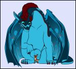  absurd_res anthro balls deelohial dragon feral genitals haloren hi_res kaltt kaltt_deelohial lynxon macro male micro penis rubbing sitting stong 