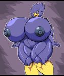  anthro avian big_breasts bird breasts busty_bird corvid corvus_(genus) crow droll3 female hi_res huge_breasts looking_at_viewer nipples non-mammal_breasts oscine passerine peak solo thick_thighs 