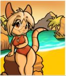  anthro arm_on_breasts beach breasts brown_eyes clothing curvy_figure evergreen_tree eyeball6300_(chiv) eyewear female glasses hair mammal mouse murid murine palm_tree rodent seaside sitting slightly_chubby smile smiling_at_viewer solo swimwear tan_body tan_skin tree tropical voluptuous white_hair 