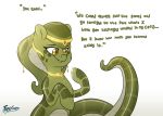  absurd_res amber_eyes apode circlet dialogue draconcopode english_text fan_character female fluffyxai gem hasbro headpiece hi_res jewelry lamia melyssa_(oc) my_little_pony necklace piercing pupils reptile scalie serpentine slit_pupils snake split_form text 