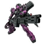  3d ammunition_belt armor backpack bag beam_cannon cannon combat_helmet commentary_request energy_cannon full_body gas_cylinder geara_zulu geara_zulu_(angelo_sauper_use) geara_zulu_(guards_type) gundam gundam_battle_operation_2 gundam_unicorn hand_up helmet high_collar holding holding_cannon horns industrial_pipe looking_to_the_side mask mecha mecha_focus midair mobile_suit neo_zeon no_humans official_art one-eyed_mecha pink_eyes purple_armor purple_horns respirator robot science_fiction scope shoulder_armor shoulder_spikes simple_background single_horn sleeve_cuffs solo spikes stahlhelm transparent_background 
