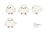  animal animal_focus azuma_kiyohiko beak bird blank_stare commentary duck expressionless full_body jishou_ahiru looking_at_viewer multiple_views no_humans o_o open_mouth orange_shoes original reference_sheet second-party_source shoes simple_background translation_request white_background 