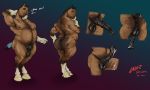  2018 animal_genitalia animal_penis anthro anus balls big_butt big_penis butt cum cum_on_self english_text equine equine_penis erection flaccid flared_penis horse laser_(artist) looking_back male mammal medial_ring model_sheet musclegut nipples nude pecs penis pose puffy_anus solo text 