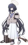  1girl arm_at_side bags_under_eyes black_hair black_pantyhose blue_archive book bow brown_cardigan brown_halo brown_slippers buttons cardigan child_(isoliya) constricted_pupils crossed_bangs de_lisle_carbine flat_chest footwear_bow full_body game_asset gun gun_sling hair_between_eyes hair_ribbon hairband half-closed_eyes halo hand_up heel_up highres holding holding_book holding_gun holding_weapon jewelry large_variant_set layered_sleeves long_hair long_skirt long_sleeves looking_at_viewer messy_hair mojyo neckerchief necklace nervous off_shoulder official_art open_mouth pantyhose pleated_skirt pocket purple_eyes purple_hairband purple_neckerchief purple_ribbon ribbon sailor_collar school_uniform serafuku shirt sidelocks simple_background skirt sleeves_past_wrists slippers solo standing suitcase sweat tachi-e tassel third-party_source transparent_background trinity_general_school_logo turtleneck turtleneck_shirt ui_(blue_archive) undershirt variant_set very_long_hair weapon white_sailor_collar white_serafuku white_shirt white_skirt 