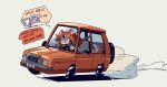  2girls animal_ears bed car cellphone commentary driving english_commentary english_text fongban_illust hakos_baelz highres hololive hololive_english koseki_bijou long_hair motor_vehicle mouse_ears mouse_girl mr._squeaks_(hakos_baelz) multicolored_hair multiple_girls pebble_(koseki_bijou) phone red_hair seatbelt sick smartphone streaked_hair virtual_youtuber 