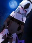  1girl ass_visible_through_thighs bikini bikini_under_clothes black_bikini black_choker black_horns blue_archive blush breasts choker collarbone covered_navel demon_horns demon_wings dress ear_piercing earclip grey_halo halo highres horns kayoko_(blue_archive) kayoko_(tsutaya)_(blue_archive) looking_at_viewer lowleg lowleg_bikini manli mole mole_on_collarbone multicolored_hair off-shoulder_dress off_shoulder official_alternate_costume piercing see-through_clothes see-through_dress side-tie_bikini_bottom single_wing smile solo string_bikini sweat swimsuit two-tone_hair white_hair wings 