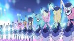  4ding 6+girls arashi_chisato beret black_hair black_hat blonde_hair blue_hair blue_jacket blurry blurry_background bow braid commentary double_bun from_behind gradient_hair green_jacket grey_hair hair_bow hair_bun half_up_braid hat hazuki_ren heanna_sumire high_ponytail highres jacket liella!_(year_3) long_hair love_live! love_live!_superstar!! low_twintails multicolored_hair multiple_girls onitsuka_natsumi onitsuka_tomari orange_hair orange_jacket pink_hair pink_jacket ponytail puffy_short_sleeves puffy_sleeves purple_hair purple_jacket red_hair red_jacket sakurakoji_kinako shibuya_kanon short-sleeved_jacket short_hair short_sleeves single_side_bun standing straight_hair superstar!!_(love_live!) tang_keke twintails victory wakana_shiki wavy_hair white_bow white_hair wien_margarete yellow_jacket yoneme_mei 