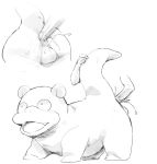  anal anal_fisting anus balls disembodied_hand duo feral fisting genitals male masshiro monochrome nintendo nude penetration pok&eacute;mon pok&eacute;mon_(species) sex size_difference slowpoke video_games 