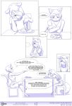  2020 anthro aogami bad_parenting c_(chirmaya) chirmaya clothed clothing comic daughter domestic_cat english_text felid feline felis female furniture hair hi_res knife legwear mammal miriam_(chirmaya) monochrome mother parent plate procyonid raccoon shirt table teenager text thigh_highs topwear url young 