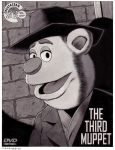 2020 anthro big_nose black_and_white border bruce_mccorkindale clothing cover crossover duo dvd_cover english_text film_noir fozzie_bear greyscale harry_lime hat headgear headwear hi_res longcoat looking_at_viewer male mammal monochrome movie_poster muppets muppets_tonight parody pep&eacute;_the_king_prawn prawn signature speech_bubble text the_muppet_show the_third_man ursid white_border 
