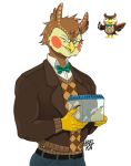  animal_crossing anthro avian belka_(artist) bird blathers_(animal_crossing) hi_res humanoid male museum nintendo owl scientist video_games 