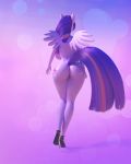  4:5 abstract_background animated anthro big_breasts big_butt breasts butt clothing eqamrd equid equine female footwear friendship_is_magic hasbro high_heels huge_breasts loop mammal my_little_pony pegasus rear_view shoes short_playtime solo thick_thighs twilight_sparkle_(mlp) walk_cycle walking wide_hips wings 