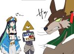  ambiguous_gender anthro blush breasts canid canine canis deity egyptian_mythology female for_a_head hi_res humanoid jackal japanese_text k0bit0wani male mammal middle_eastern_mythology muscular muscular_male mythology object_head set_(deity) set_(species) text translation_request 