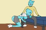  anthro cartoon_network dingoman1234 domestic_cat duo felid feline felis female gumball_watterson low_res male male/female mammal nicole_watterson the_amazing_world_of_gumball 