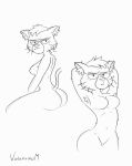  absurd_res breasts butt caitian dr.t&#039;ana felid female fur hi_res mammal mature_female monochrome mr_valentine00 nude solo star_trek star_trek_lower_decks 