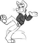  anthro black_clothing black_hoodie black_topwear briefs bulge canid canine canis clothing drawyourfursona fox goronic hoodie male mammal meme meme_clothing monochrome solo standing topwear underwear white_clothing white_underwear 