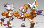  absurd_res amy_rose anthro blaze_the_cat cheerleader chiropteran domestic_cat english_text eulipotyphlan felid feline felis female forehead_gem gradient_background group hedgehog hi_res looking_at_viewer low-angle_view mammal nancher panty_peek pom_poms rouge_the_bat simple_background sonic_the_hedgehog_(series) text wings 