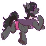  1:1 alpha_channel arthropod changeling clothing female feral fluffy friendship_is_magic hair hasbro hi_res looking_at_viewer looking_back lying mimicry_(fluffobuggo) my_little_pony neck_tuft panties presenting smile solo tuft underwear unknown_artist 