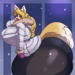  1:1 animal_humanoid big_breasts big_butt breasts butt canid canid_humanoid canine canine_humanoid clothing female fox_humanoid hi_res hoodie huge_breasts huge_butt humanoid hyper hyper_butt lips mammal mammal_humanoid solo spiralingstaircase thick_lips thick_thighs topwear 