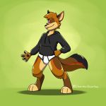  1:1 anthro black_clothing black_hoodie black_topwear briefs bulge canid canine chanderdeerfox clothing drawyourfursona fox hi_res hoodie hoodie_meme levi_(betaetadelota) male mammal meme meme_clothing solo standing topwear underwear white_clothing white_underwear 