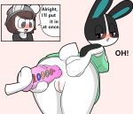  &lt;3 &lt;3_eyes anal anal_penetration animal_crossing anthro blush comic dildo dotty_(animal_crossing) duo english_text female female_penetrated genitals half-closed_eyes lagomorph leporid looking_pleasured male male/female mammal narrowed_eyes nintendo penetration pussy rabbit sex_toy speech_bubble text tonytoran toying_partner video_games 