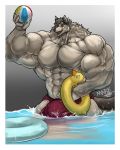  2020 4:5 absurd_res anthro ball balls beach_ball big_balls big_bulge big_muscles big_penis bulge canid canine canis clothing fur genitals grey_body grey_fur hi_res holding_object huge_balls huge_bulge huge_muscles huge_penis hyper hyper_balls hyper_bulge hyper_genitalia hyper_muscles hyper_penis male mammal marvolk muscular muscular_anthro muscular_male open_mouth partially_submerged penis pool_toy smile solo underwear wolf 