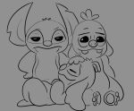  2020 3_toes alien antennae_(anatomy) artbro buckteeth cousins digital_drawing_(artwork) digital_media_(artwork) disney experiment_(lilo_and_stitch) frown grey_background greyscale group grumpy hand_on_head hands_on_hips head_tuft leroy_(lilo_and_stitch) lilo_and_stitch looking_at_viewer monochrome notched_ear pawpads reuben_(lilo_and_stitch) simple_background sitting sketch sleeping smile standing stitch_(lilo_and_stitch) teeth toes tuft 