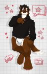  absurd_res anthro black_clothing black_hoodie black_topwear briefs bulge clothing drawyourfursona hi_res hoodie hoodie_meme male mammal meme meme_clothing mooexe mustela mustelid musteline solo standing stoat topwear underwear white_clothing white_underwear 