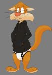  anthro black_clothing black_hoodie black_topwear briefs bulge cedamuc1 clothing domestic_cat drawyourfursona eddie_(cedamuc1) felid feline felis hoodie hoodie_meme male mammal meme meme_clothing solo standing topwear underwear white_clothing white_underwear 