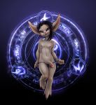  2019 asura barelynsfw_(artist) blue_eyes breasts camel_toe clothed clothing female flat_chested genitals grey_body grey_skin guild_wars half-erect herm hi_res humanoid intersex lani licking licking_lips long_ears navel panties penis sackless side-tie_panties small_breasts solo tongue tongue_out topless underwear video_games 