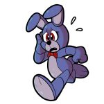  1:1 alpha_channel animatronic black_nose bonnie_(fnaf) bow eyebrows fangs five_nights_at_freddy&#039;s lagomorph leporid machine male mammal open_mouth pembrokewkorgi purple_body purple_inner_ear rabbit red_eyes robot running simple_background toes transparent_background video_games 