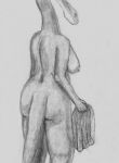  anthro big_breasts big_butt breasts butt eyebrows female freckles graphite_(artwork) greyscale hanging_breasts hi_res long_neck looking_back monochrome nipples non-mammal_breasts nude overweight overweight_anthro overweight_female phoebe_(sejantlamb) raised_eyebrows rear_view reptile scalie sejantlamb sketch snake solo thick_tail thick_thighs towel traditional_media_(artwork) 