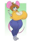  3:4 anthro big_breasts breasts cleavage clothed clothing female hi_res huge_breasts hyper hyper_breasts mammal mouse murid murine rodent solo spiralingstaircase standing wide_hips 