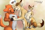  &lt;3 anthro belly big_belly bodily_fluids canid canine duo fennec fluffy food fox kissing male male/male mammal meat oral_vore red_fox saliva saliva_string sitting swallowing taur themuffinly vore 