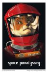 2001:_a_space_odyssey 2018 anthro black_background black_nose blue_text canid canine clothing english_text fox fur green_eyes grey_text hi_res humor in_awe looking_up male mammal movie_poster orange_body orange_fur parody red_body red_clothing red_fur simple_background solo spacesuit suit text url watermark whiskers white_background white_body white_fur white_text wings-and-strings 