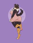  anthro big_breasts big_butt breasts butt canid canine canis clothing domestic_dog dress female hi_res huge_butt looking_back mammal nastypasty solo thick_thighs 