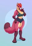  absurd_res anthro big_breasts bottomwear breasts bulge canid canine cleavage clothed clothing gynomorph hand_on_hip hi_res intersex mammal nastypasty shorts teasing wide_hips 