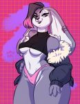  absurd_res anthro big_breasts breasts camel_toe ear_piercing ear_ring female hand_on_hip hi_res lagomorph leporid mammal nastypasty piercing rabbit solo thick_thighs wide_hips 