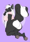  absurd_res anthro big_breasts big_butt bottomless breasts butt clothed clothing eyewear female genitals glasses hi_res kneeling mammal mephitid nastypasty pussy skunk solo thick_thighs 