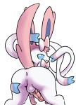  absurd_res anus balls butt eeveelution feral fluorite genitals hi_res knot looking_at_viewer male nintendo pok&eacute;mon pok&eacute;mon_(species) presenting presenting_hindquarters ribbons simple_background solo solo_focus spread_butt spreading sylveon video_games white_background 