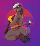 absurd_res anthro big_breasts big_butt breasts butt clothing female hi_res kneeling mammal nastypasty slightly_chubby solo suid suina sus_(pig) swimwear tusks wild_boar 