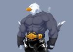  abs accipitrid accipitriform animal_crossing anthro apollo_(animal_crossing) avian beak biceps bird bottomwear championship_belt clothed clothing eagle feathers gloves handwear ixkouu male muscular muscular_anthro muscular_male nintendo pants pecs solo topless video_games wrestler 
